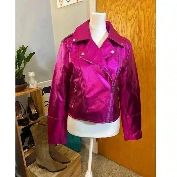 New 7 For All Mankind Metallic Pink Jacket - Picture 1 of 9